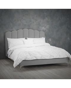 Willow Fabric King Size Bed In Silver