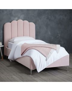 Willow Polyester Fabric Single Bed In Pink