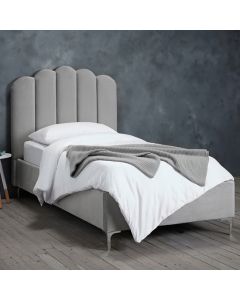 Willow Polyester Fabric Single Bed In Silver