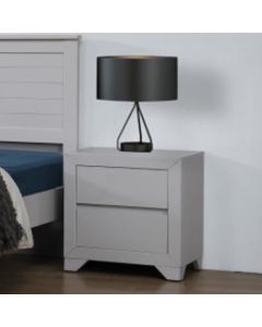 Wilmot Wooden Nightstand In Grey With 2 Drawers