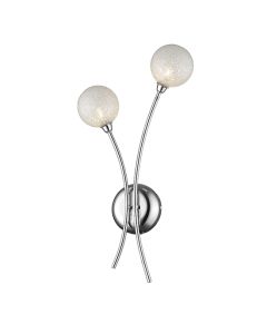 Wimbledon 2 Bulbs Decorative Wall Light In Chrome And Clear