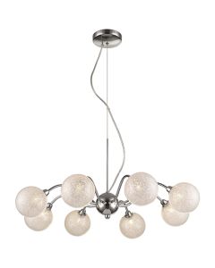 Wimbledon 8 Bulbs Decorative Ceiling Pendant Light In Chrome And Clear
