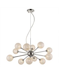 Wimbledon 12 Bulbs Decorative Ceiling Pendant Light In Chrome And Clear