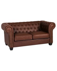 Winston Faux Leather And PVC 2 Seater Sofa In Auburn Red