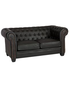 Winston Faux Leather And PVC 2 Seater Sofa In Black
