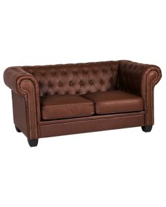 Winston Faux Leather And PVC 3 Seater Sofa In Auburn Red