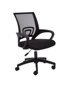 Wostan Nylon Home And Office Chair In Black With Black Armrest