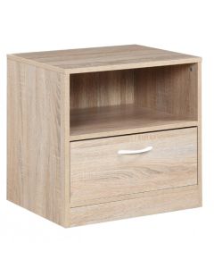 Yewtree Wooden Bedside Cabinet In Oak With 1 Drawer