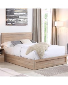 Yewtree Wooden Storage King Size Bed In Oak