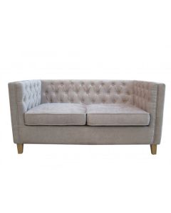 York Fabric Upholstered 2 Seater Sofa In Mink