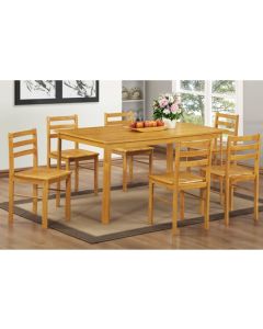 York Large Wooden Dining Set In Natural Oak With 6 Chairs