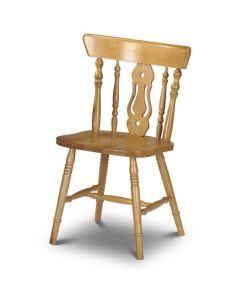 Yorkshire Fiddleback Wooden Dining Chair In Honey Oak