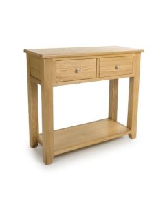 Madrid Wooden Console Table With 2 Drawers In Oak