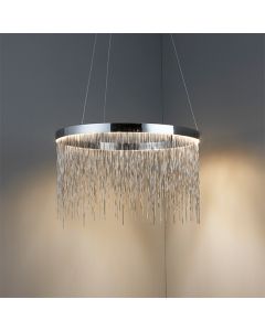 Zelma Waterfall Ceiling Pendant In Polished Chrome And Silver