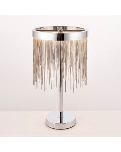 Zelma Waterfall Table Lamp In Polished Chrome And Silver