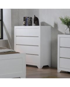 Zircon Wooden Chest Of 4 Drawers In White