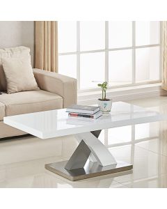 Zurich Wooden Coffee Table In White And Grey High Gloss