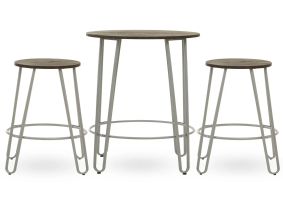 Cosco Intellifit Steel Set Of 3 Bistro Set In Sandy Brown