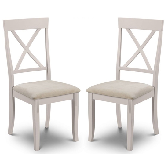 Davenport Elephant Grey Wooden Dining Chairs In Pair