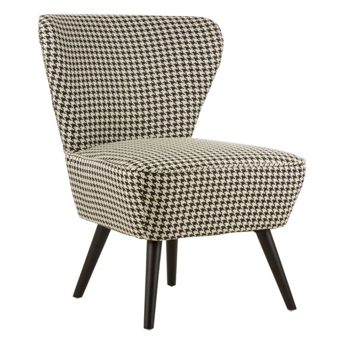 Daxton Wingback Fabric Upholstered Bedroom Chair With Black Legs