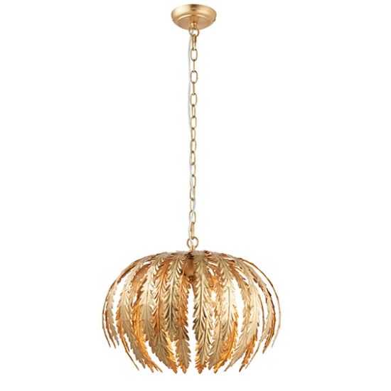 Delphine 3 Lights Ceiling Pendant Light In Gold Effect