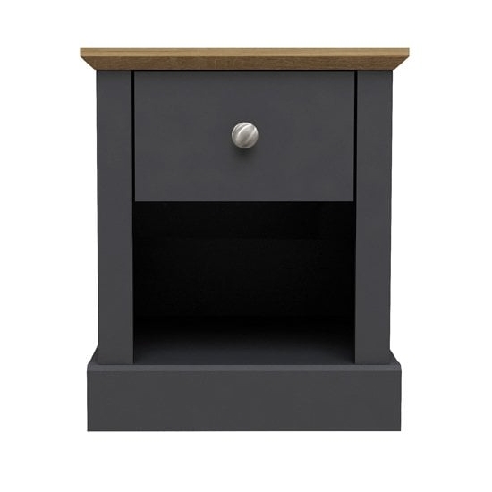 Devon Wooden Lamp Table In Charcoal