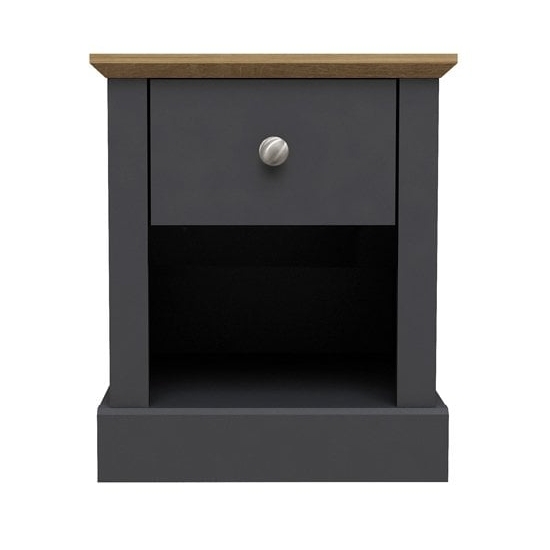 Devon Wooden Lamp Table In Charcoal