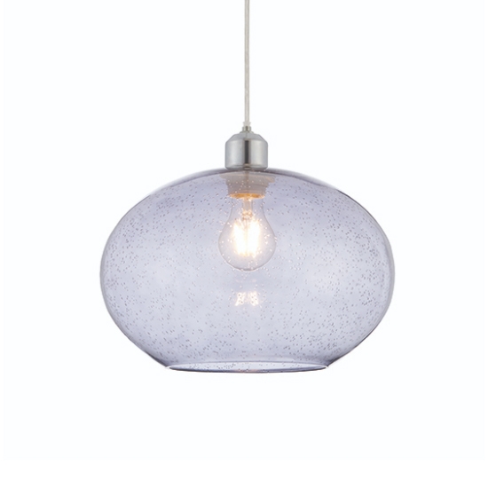 Dimitri Glass With Bubbles Ceiling Pendant Light In Grey