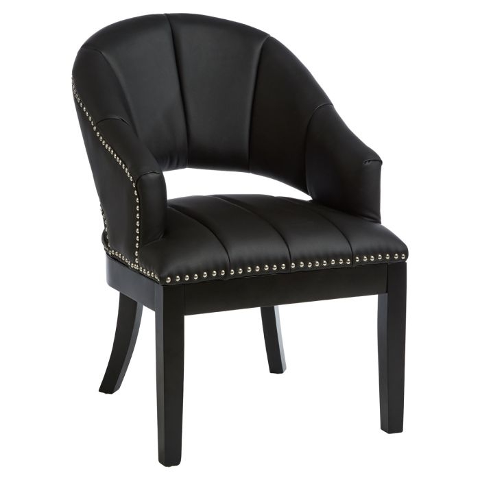 Dorchester Faux Leather Accent Chair In Black