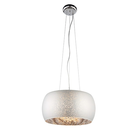 Eclipse 5 Lights Ceiling Pendant Light With Reflective Chrome Electro Plated Glass