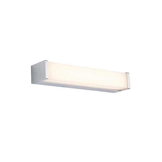 Edge 300 Led Wall Light With Chrome With White Polycarbonate Shade