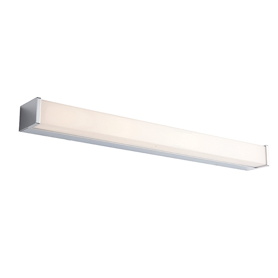 Edge 600 Led Wall Light With Chrome With White Polycarbonate Shade