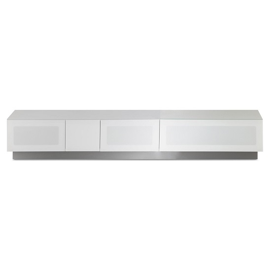 Element Extra Large Tv Stand In White With Glass Door