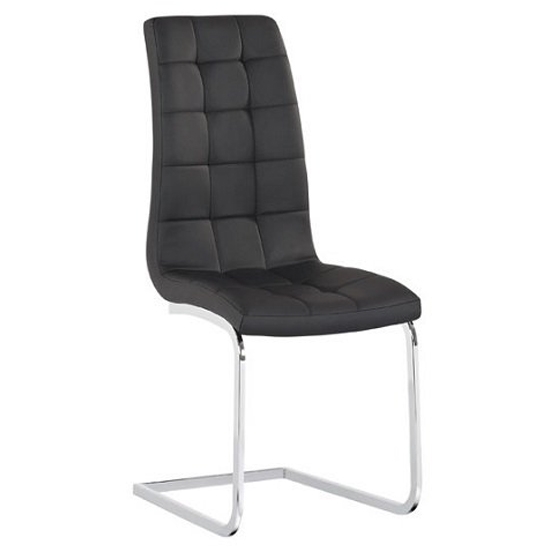 Enzo Faux Leather Dining Chair In Black
