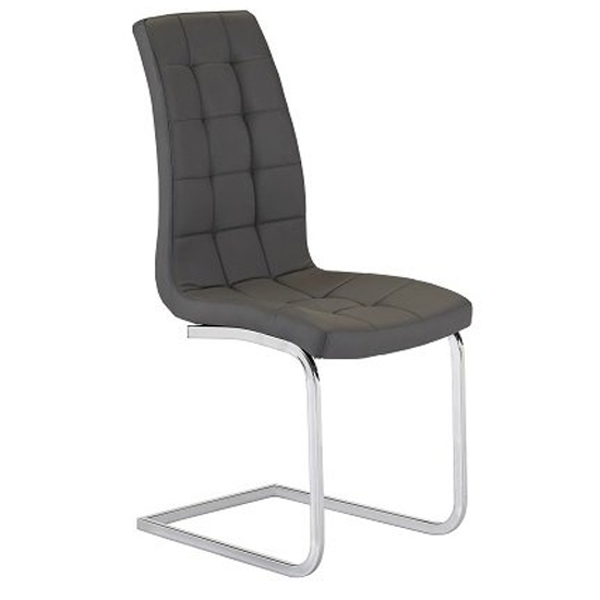 Enzo Faux Leather Dining Chair In Grey