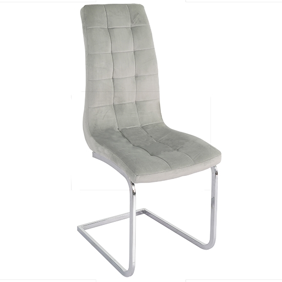 Enzo French Velvet Upholstered Dining Chair In Grey