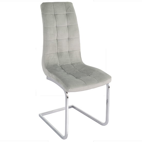 Enzo French Velvet Upholstered Dining Chair In Grey