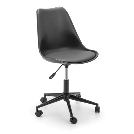 Erika Faux Leather Seat Home And Office Chair In Black
