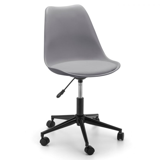 Erika Faux Leather Seat Home And Office Chair In Grey