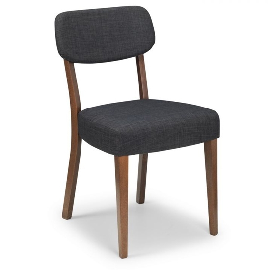 Farringdon Linen Dining Chair In Linen With Walnut Legs