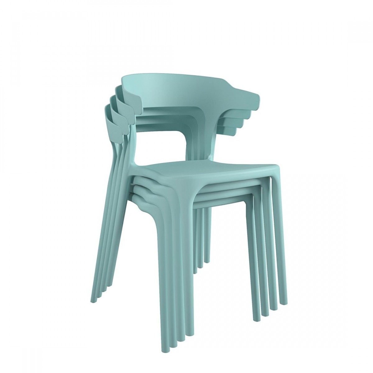 Novogratz Felix Stacking Dining Chairs Set Of 4 In Aqua