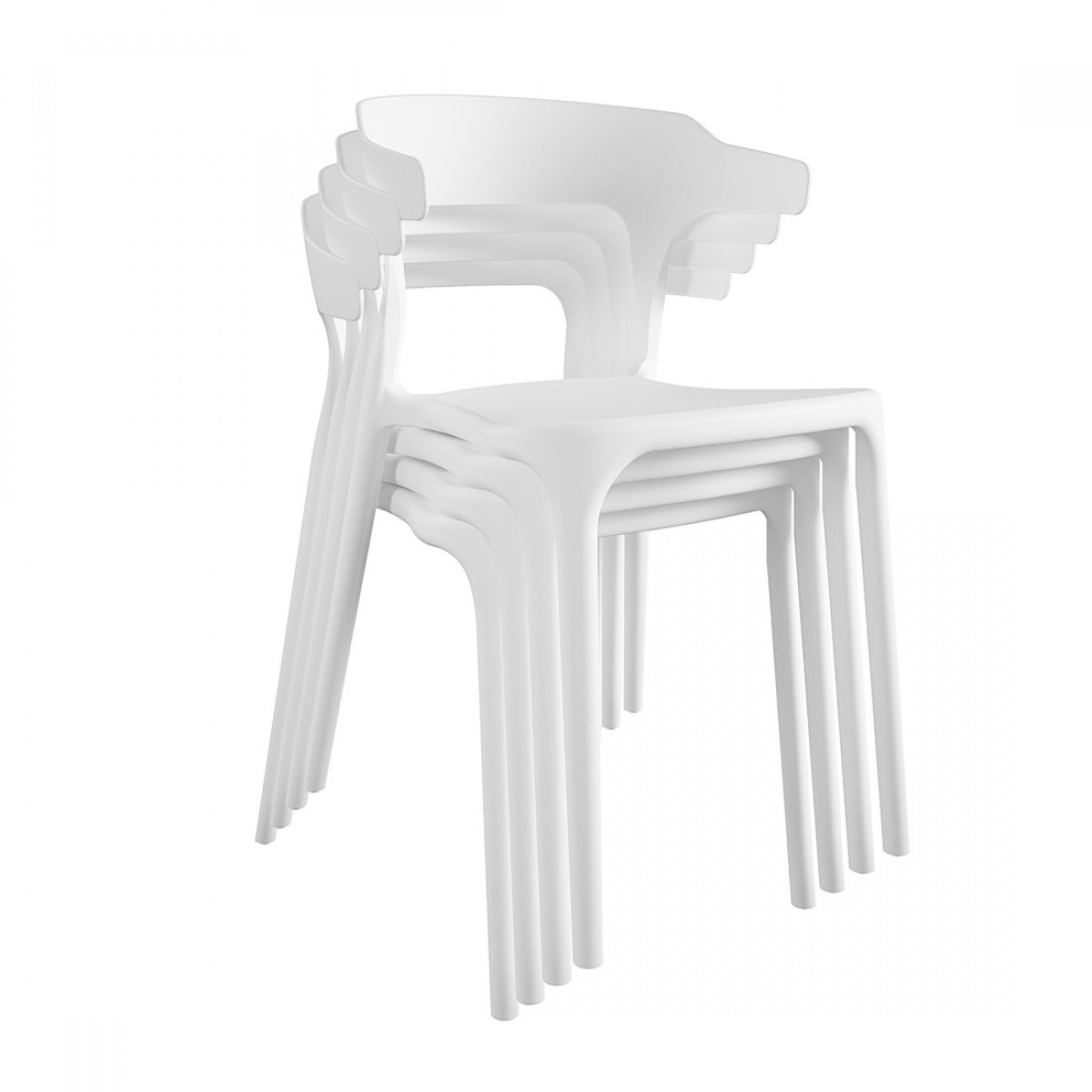 Novogratz Felix Stacking Dining Chairs Set Of 4 In White
