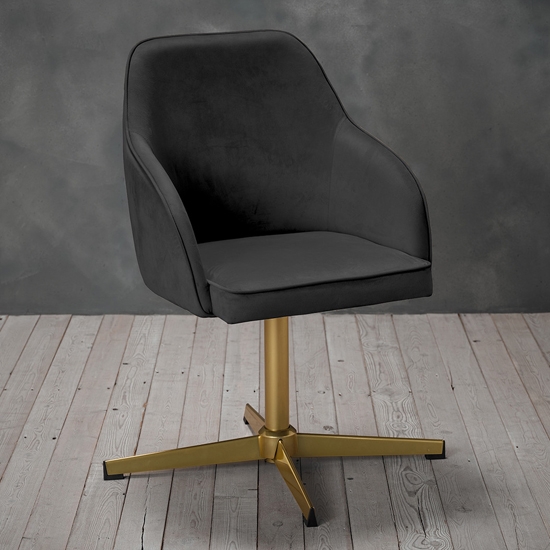 Felix Velvet Upholstered Home And Office Chair In Black