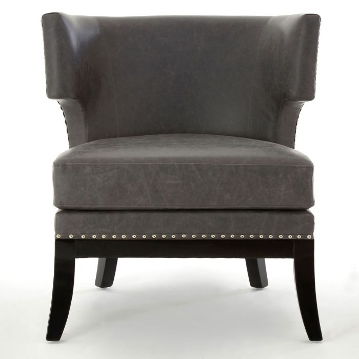 Fifty Five Faux Leather Bedroom Chair In Grey