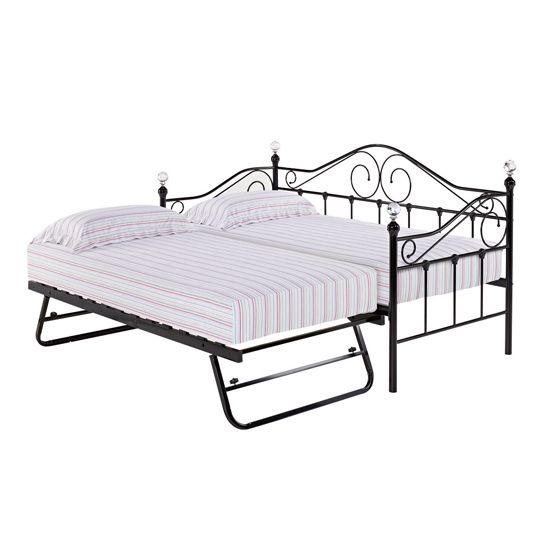 Florence Metal Day Bed With Guest Bed In Black