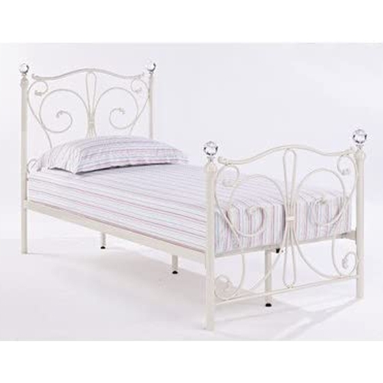 Florence Metal Single Bed In White