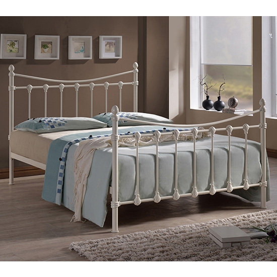 Florida Metal King Size Bed In Ivory