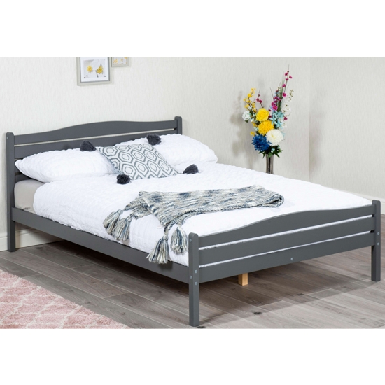 Foshan Wooden Double Bed In Grey