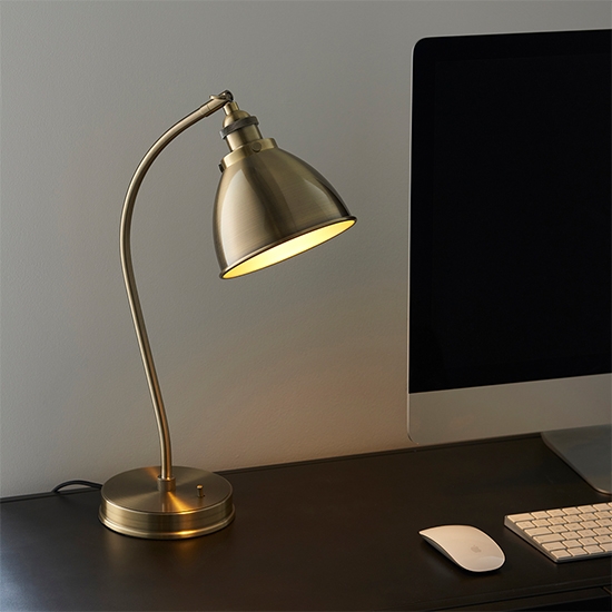Franklin Task Table Lamp In Antique Brass