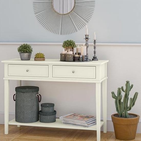 Franklin Wooden Console Table In White